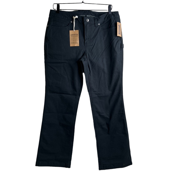 Duluth Curvesetter Waistband Womens Straight Leg Jeans Black Stretch 10 New - Picture 1 of 9